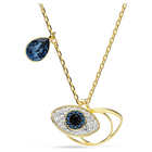 Symbolica pendant, Evil eye, Blue, Gold-tone plated