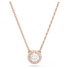 Una Angelic pendant, Round cut, Pavé, White, Rose gold-tone plated