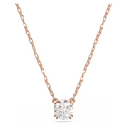 Stilla pendant, Round cut, White, Rose gold-tone plated