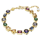 Imber Tennis bracelet, Mixed cuts, Multicolored, Gold-tone plated