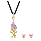 Good Luck Trolls set, Troll, Pink, Gold-tone plated