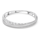 Rota bangle, Mixed cuts, White, Rhodium plated