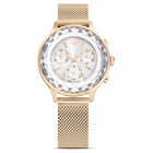 Nova Chrono watch, Swiss Made, Metal bracelet, Gold tone, Champagne gold-tone finish