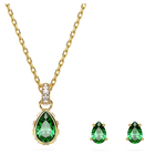 Chroma set, Mixed cuts, Green, Gold-tone plated