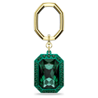 Key ring, Octagon cut, Green, Mixed metal finish