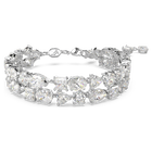 Mesmera bracelet, Mixed cuts, White, Rhodium plated