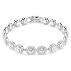 Una bracelet, Round cut, White, Rhodium plated