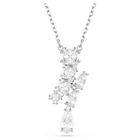 Matrix pendant, Mixed cuts, White, Rhodium plated